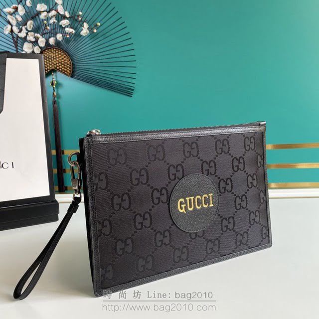 Gucci古馳包包 G家新款手包 款號:625598 古奇黑色原廠皮晶片版男士手拿包  gdj1309